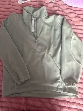 lululemon Softsteme athletica Fog Green Half-Zip Pullover